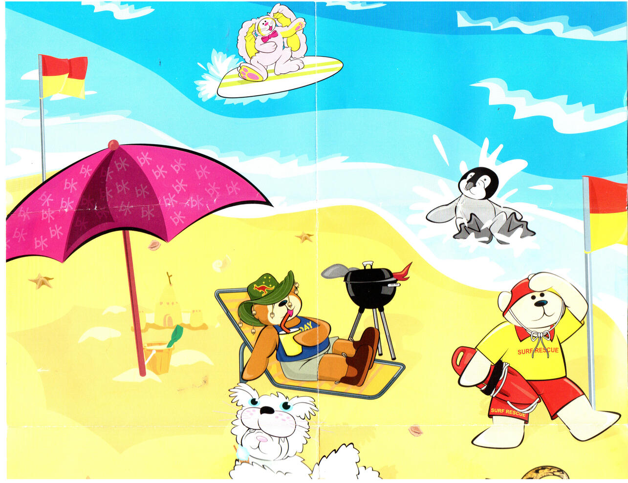 Beanie Kids Beach Poster